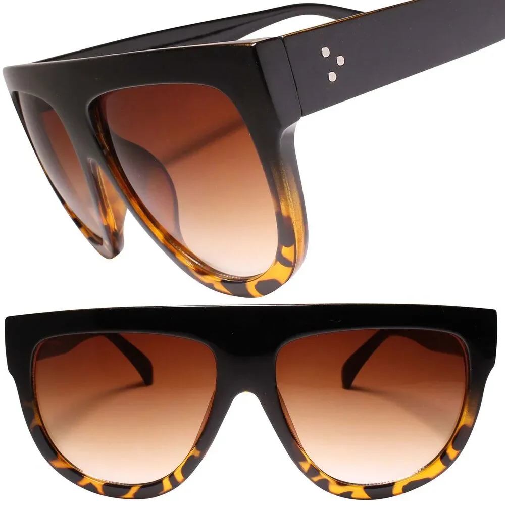 Black & Tortoise Dapper Clubbing Flat Top 80s 90s Hip Hop Mens Womens Sunglasses